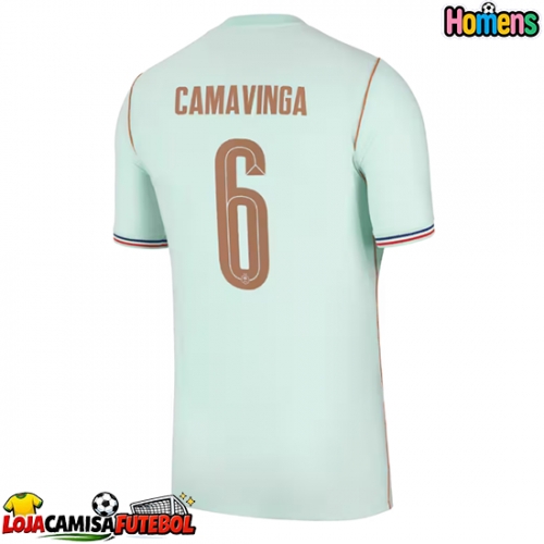Camisa de Futebol França Eduardo Camavinga #6 Equipamento Secundário Mundo 2026 Manga Curta